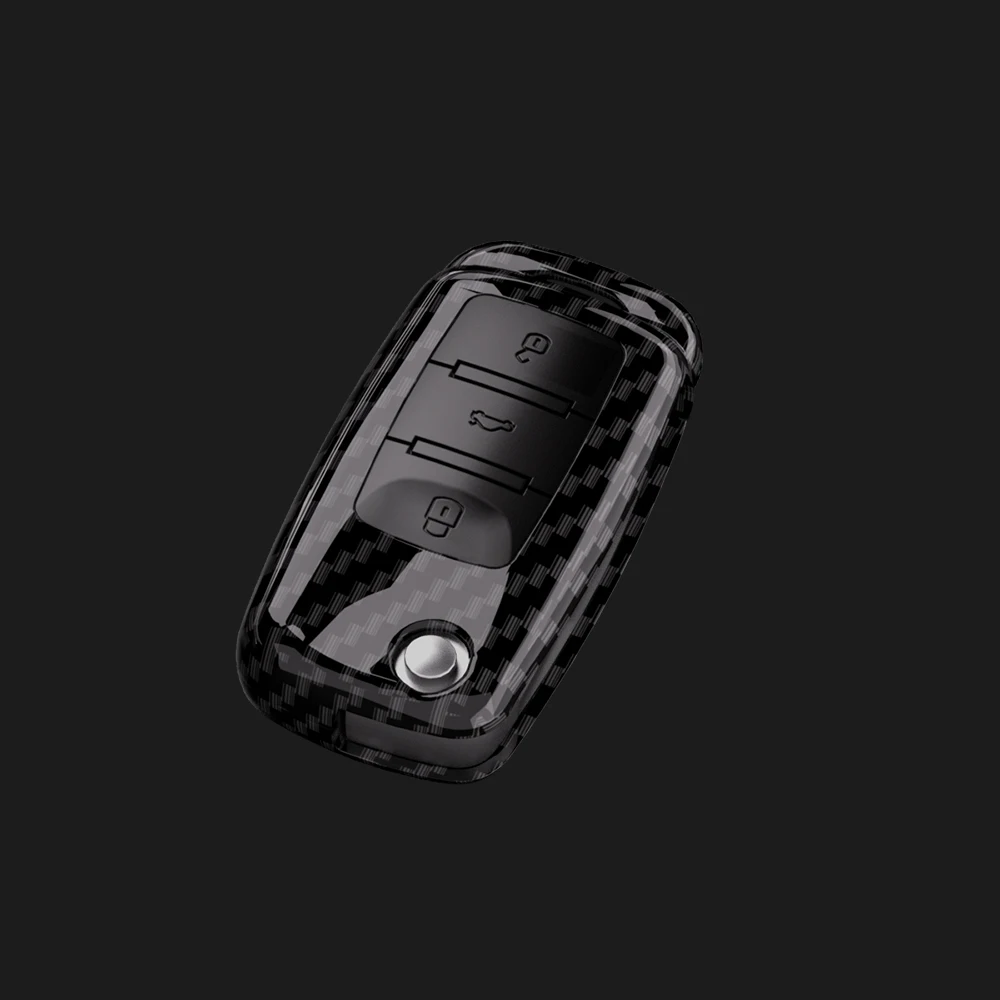 Premium Silicon Carbon Fiber Car Key Cover Case