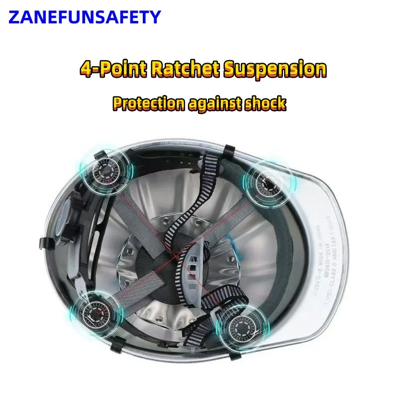 Antistatic Aluminum Construction Safety Helmet with LED Headlight Full Brim Industrial Safety Helmet USB C Charging Miner