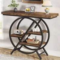 Table console Tribesigns, table d'entrée de 39,4 pouces avec plateau épais, table de canapé de couloir étroite industrielle à 4 niveaux 1