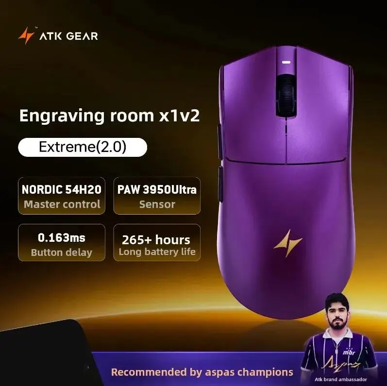 ATK x1v2 Wireless Dual 8K Dual Mode Mouse PAW3395/3950 Ultra