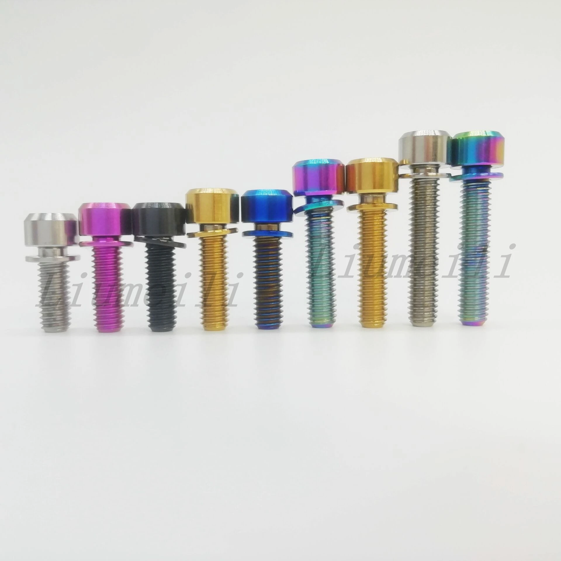 Tornillos De Titanio M6 Para Bicicleta - Pack De 4, Colores Arco Iris, Aleación TC4 Grado 5, Resistentes Y Ligeros