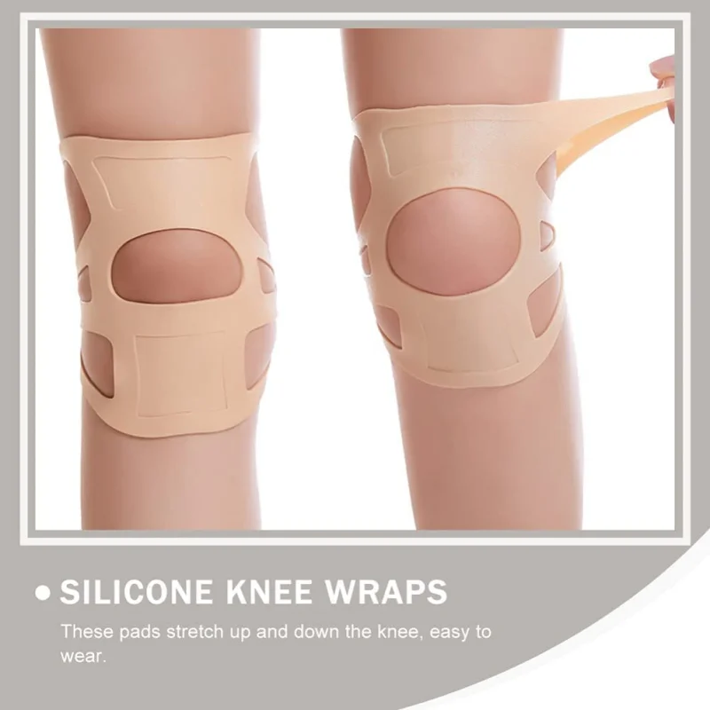 Silicone Knee Pads Patellar Knee Brace For Sport Fitness Basketball Badminton For Meniscus Tear Injury Pain Relief 1 Pair knee pad,knee support,knee brace