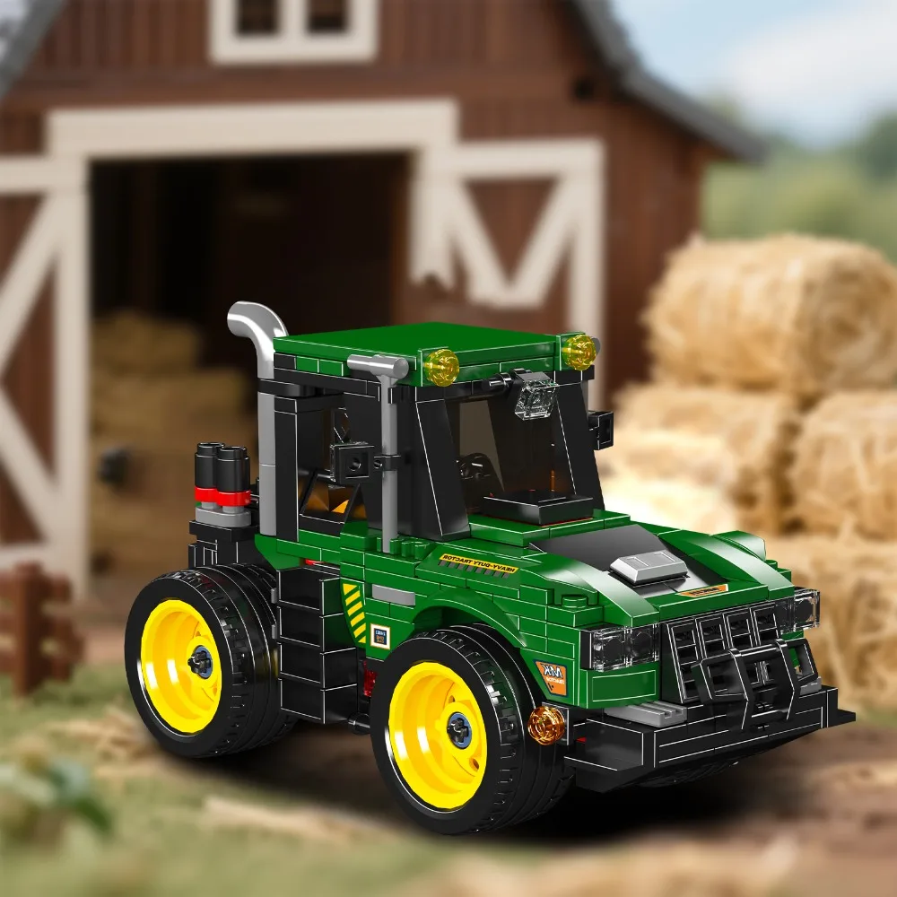 몰드 킹 크리에이티브 466PCS 트랙터 MOC 블록 세트 24061 농장 차량 조립식 수집용 장식 모델 브릭 장난감