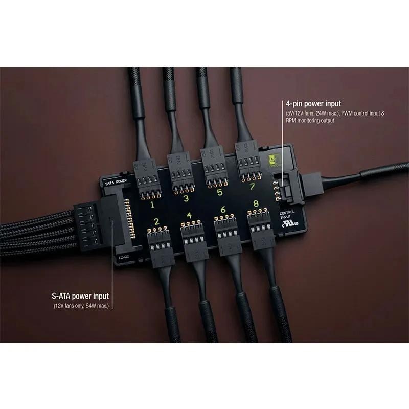 Noctua NA-FH1 8 ä ǳ , ִ 8  12V, 5V  4  PWM Ǵ 3  , ڱ  ġ, ڵ  ǻ