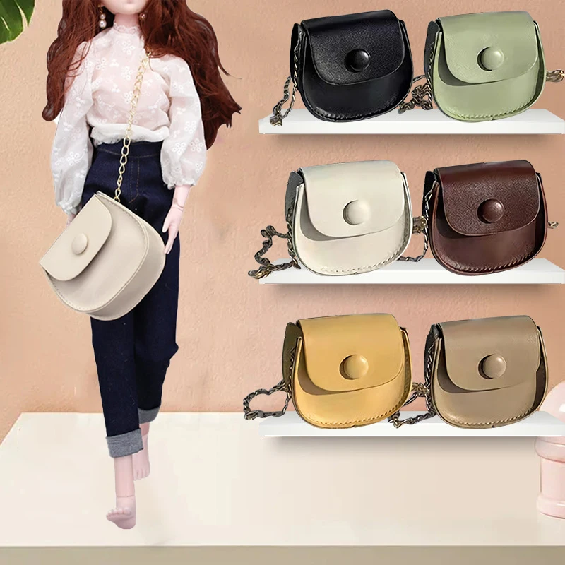 10*9cm Mini Handbag Coin Purse Lady Bag Dollhouse Shoulder Bag Playing House Toy solid color braided puffy leather shoulder strap for lady designer handbag women bag purse carry belt