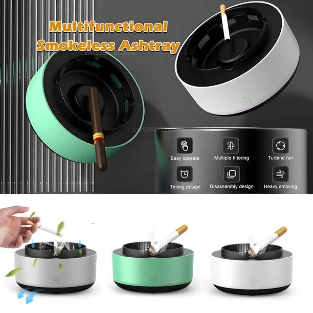 Cendrier intelligent auto extincteur sans fumée Purificateur d'air Cendriers  anti-odeur anti-fumée Accessoires de fumage Appareil ménager - AliExpress