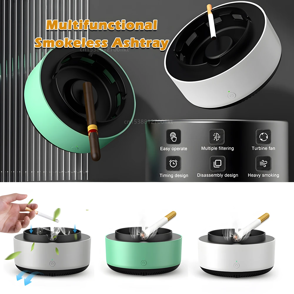 Self Extinguishing Smart Ashtray Smokeless Ashtray Air Purifier Anti