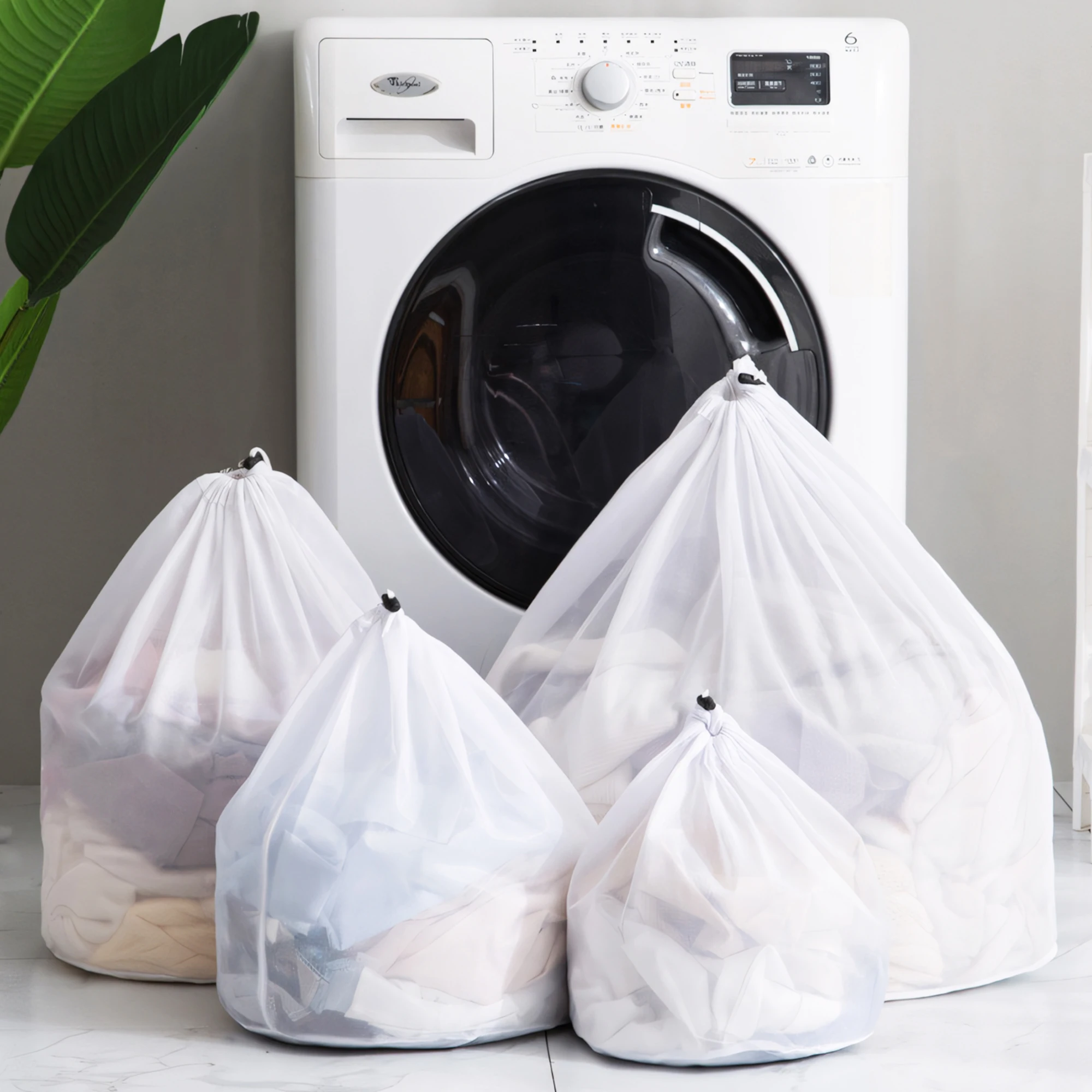 Laundry Bag Mesh Machine Washable Travel Laundry Use Drawstring Closure Blouses Hosiery Underwear