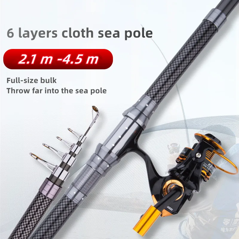 

New Telescopic Portable Rotary fishing 2.4M,2.7M,3.6M,3.9M,4.5M Fishing Rod Travel Sea Boat Rock Fishing Rod Carp Fishing Gear