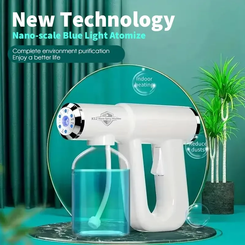 새로운 업그레이드 이발사 푸른 빛 분무기 무선 USB 전기 물을 수있는 이발사 스프레이 헤어 연화 물 흐름 분무 도구