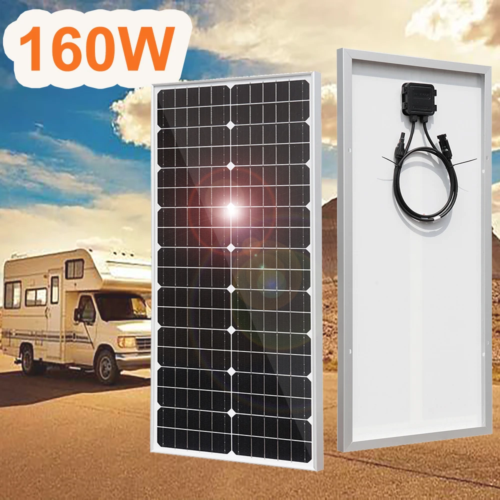 12v Rigid Solar Panel 300w 150w 80w Monocrystalline Tempered Glass Photovoltaic Panel For Home