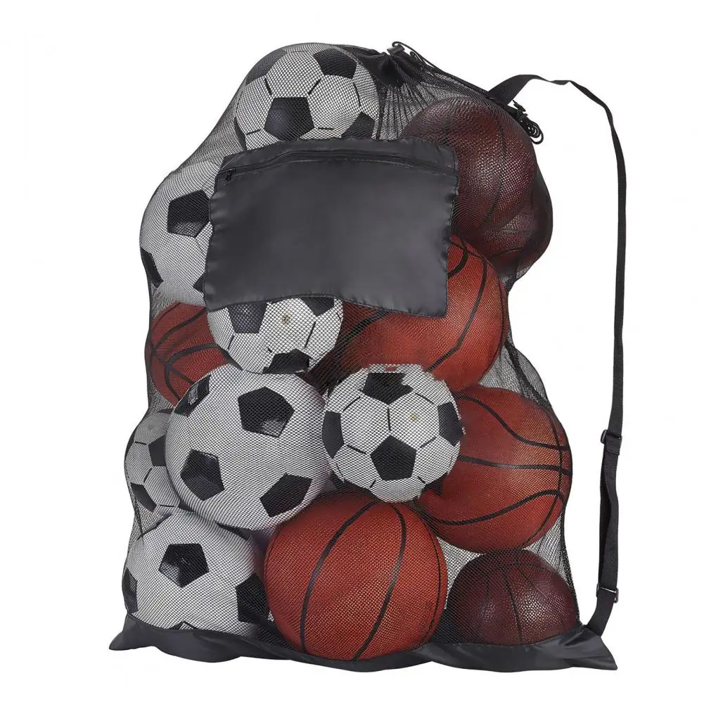 Sports Ball Bag Large Capacity Basketball Volleyball Drawstring Storage Mesh Bag Sports Soccer Ball Soccer Carrier Bags
