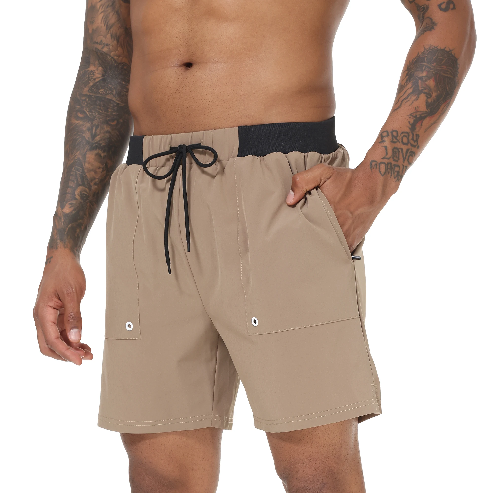 Tyhengta Men's Swim Trunks Quick Dry Swimwear Surf Board Shorts with Zipper Pockets and Mesh Lining