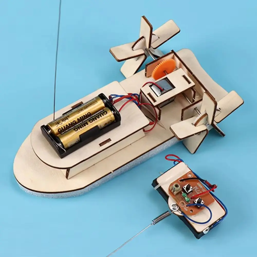 RC valties rinkinys DIY medinis 20cm - Modelis, kurį reikia surinkti