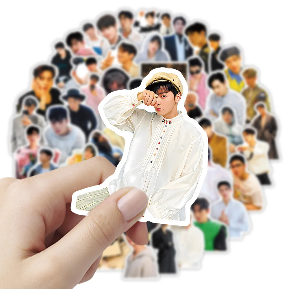 10/52PCS 한국 스타 차은우 그래피티 스티커, 높은 외관 가치의 남성 스타 데칼, 컵, 노트북, 전화기, 기타, 어린이 장난감
