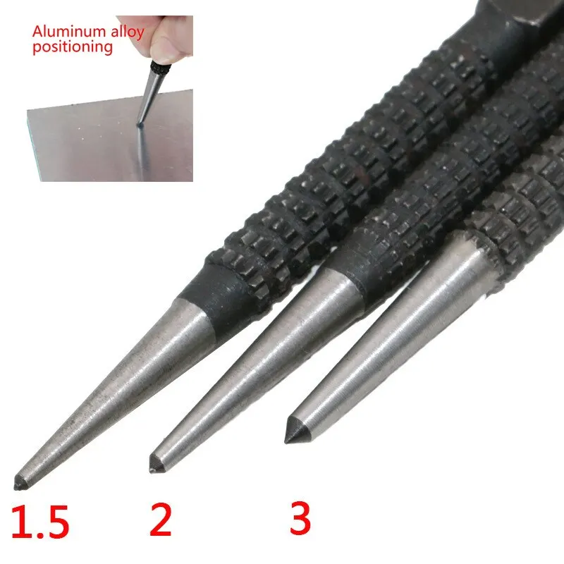 3Pcs 1.5mm/2mm/3mm Alloy Steel Center Punch Metal Wood Marking Drilling Tool brocas para metal broca madeira core for metal