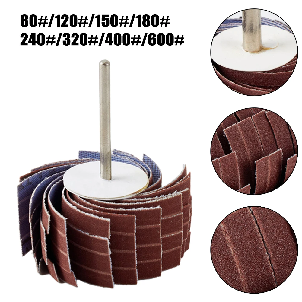 

3mm 80~600 Grit Curved Sur-face Sanding Cloth Wheel Shank Metal Derusting Buffing Polishing Wood Burr Removal Grinding Head
