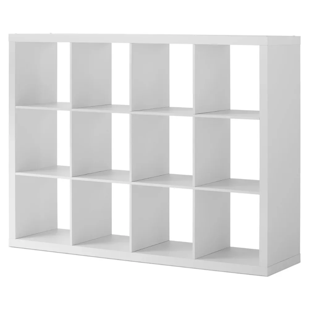 

12-Cube Storage Organizer Bookcase White Texturefreight Free Locker Living Room Furniture Home