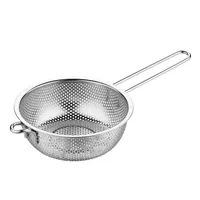 Stainless Steel Single Handle Basket Dense Hole Colander Vegetable Washing Basket Multi-purpose Kitchen Basin organizers storage 1