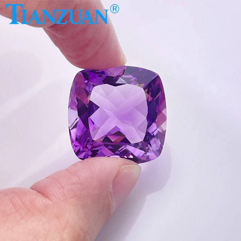 

41.42ct Natural Amethyst Vivid Purple Color Cushion Shape Brilliant Cut Loose Gem Stone with GRC Certified