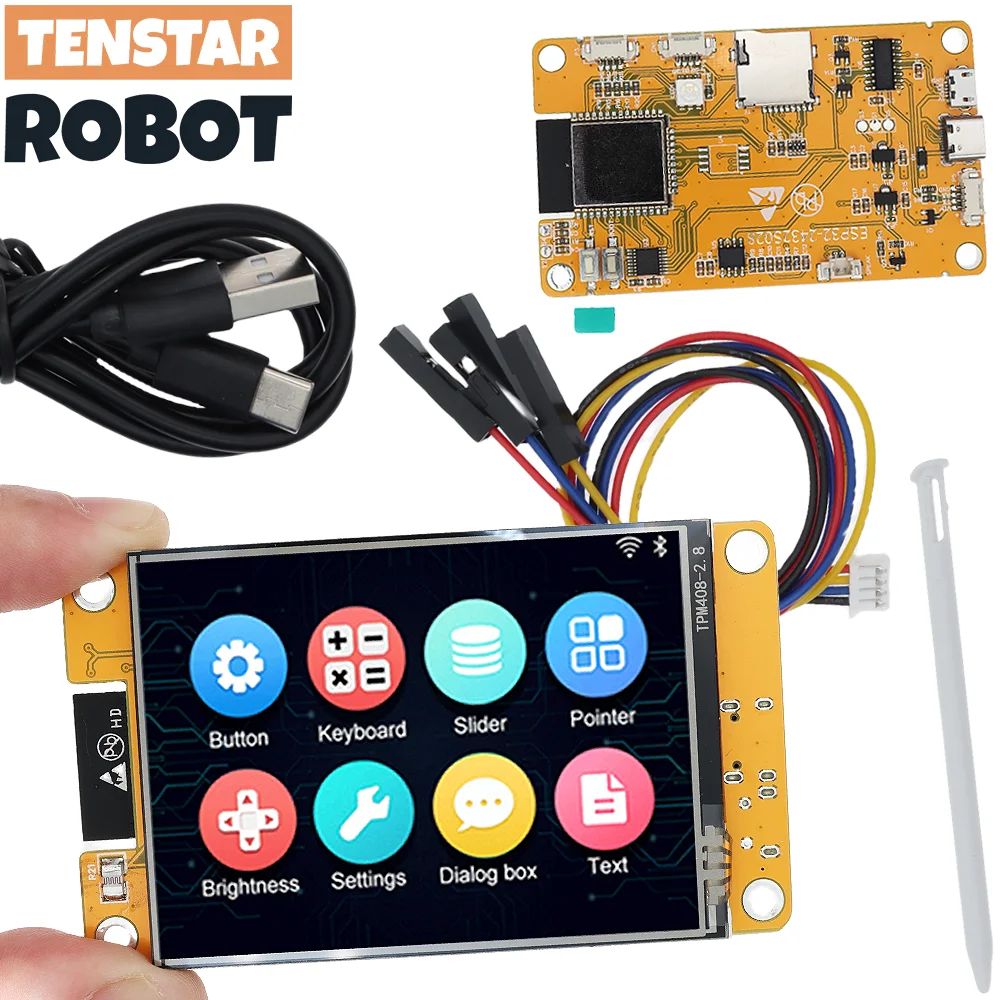 TENSTAR ESP32 Development Board LVGL, WIFI Bluetooth 2.8 inch 240 320 smart display screen TFT module with touch