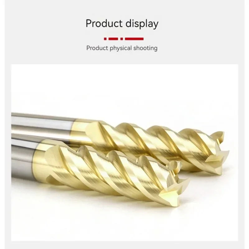Carbide End Mill 4mm 5mm 6mm 8mm Tungsten Steel CNC Cutting tools CNC Mechanical End Platinum For Stainless Steel Milling cutter