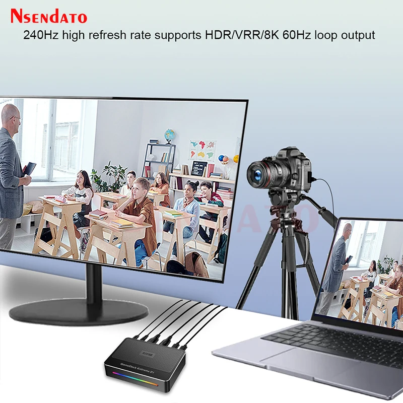 Ezcap364 GameDock Extreme 8K USB 3.2 Type C HDMI Video Audio Game Capture Card 4K 60hz For PS5 Camera  Live Streaming Recorder