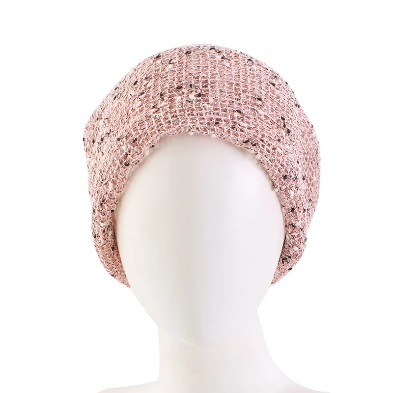 New Women Double Used Beanies Caps Cotton mesh Summer Cap Thin Skullies Casual Bonnet Outdoor Hats Scarf Cap Girls Gorros 6
