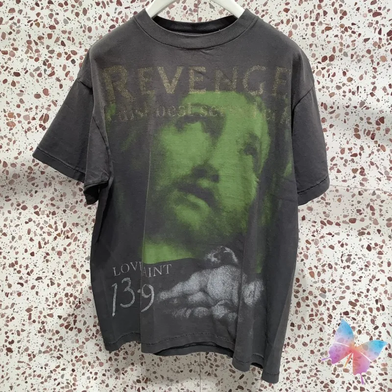 

Футболка 24ss Мужская/женская с надписью, винтажная хлопковая рубашка с вареным принтом в стиле Св. Майкла, с коротким рукавом, уличная одежда в стиле хип-хоп, лето