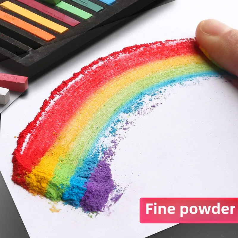 Maries Color Chalk 24 Colors 12 Colors Chalk 48 Painting Pink Professional Pastel Stick Brush Board Newspaper Painting Supplies