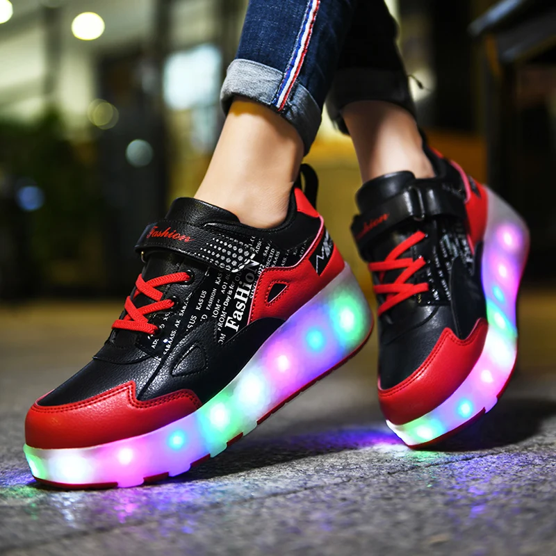 Roller Skates Shoes For Children Boots 2022 Boys Fashion Casual Sports Games Kids 2 Wheels Footwear Girls Lighted LED Sneakers