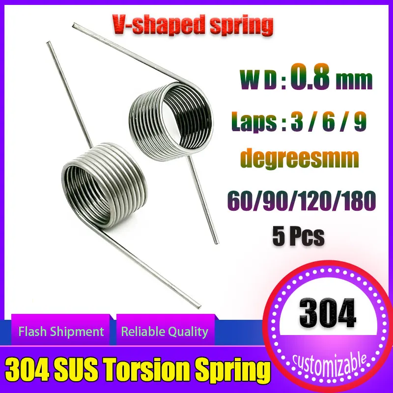 Sourcing Map 0,8mm X 6mm X 30mm 304 Inoxidable Acero Compresión Resorte Plateado Tono 20Uds