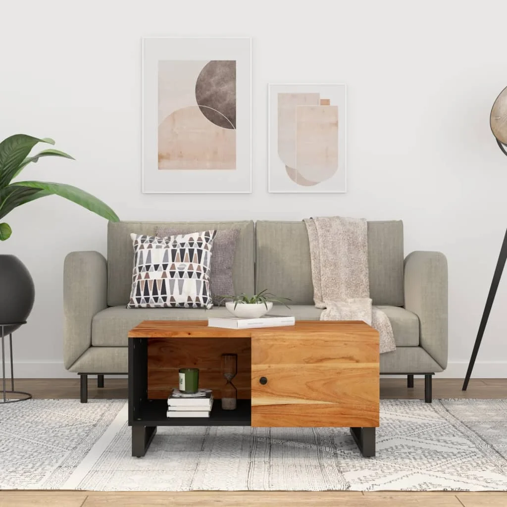 CoffeeTable80x50x40cmAcaciaWoodSolidandEngineeringNordic
