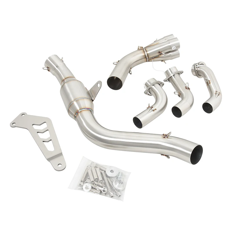 Full System Motorcycle Exhaust Escape Modify Front Link Pipe Carbon Fiber Muffler Slip-On For YAMAHA MT09 MT-09 FZ09 2021 - 2023 - Image 4