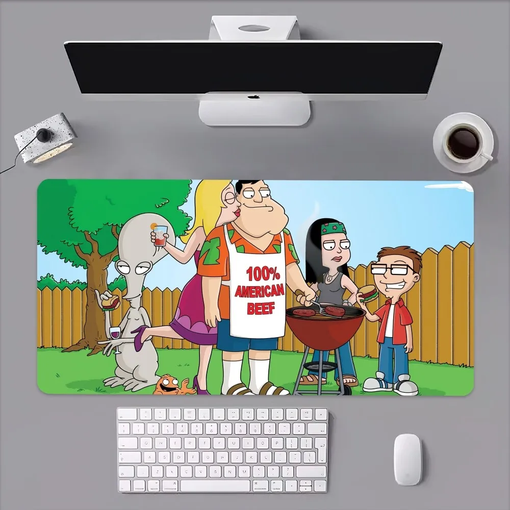 Cartoon A-American Dad Cool Mouse Pad Computer Laptop Gaming Office Wrist Guard Non Slip Keyboard Pad 3