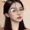 Women's Glasses Myopia Photochromic Sunglasses Rimless Prescription Glasses Graduated Optical Lenses Transparent Glasses Minus 3