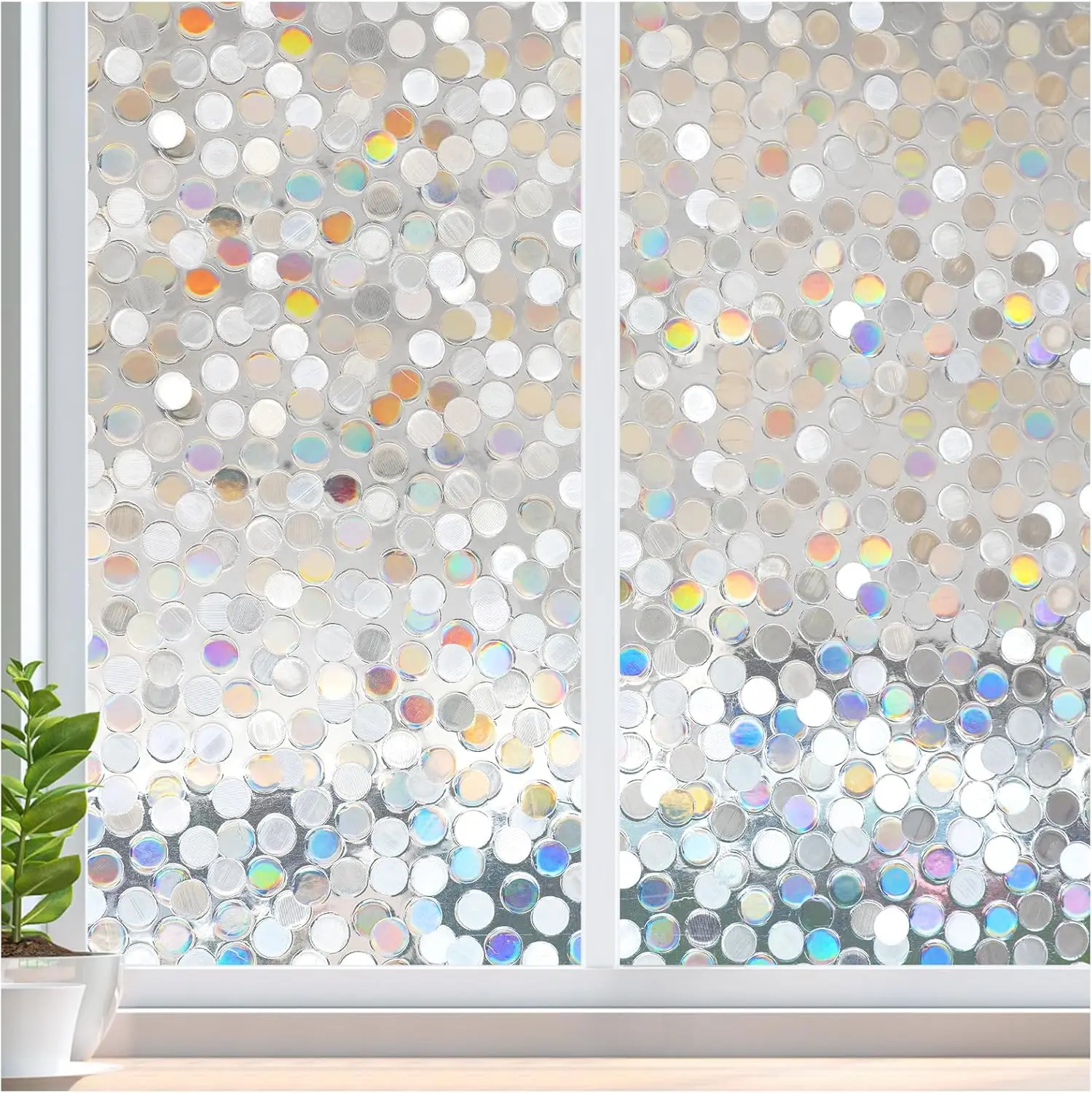 Rainbow 3D Decorative Privacy Window Film - Stained Glass Static Cling Sticker