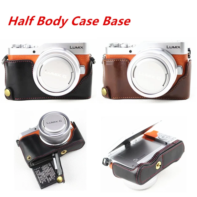 Retro PU Leather Camera Bag Half Body Case Cover For Panasonic Lumix