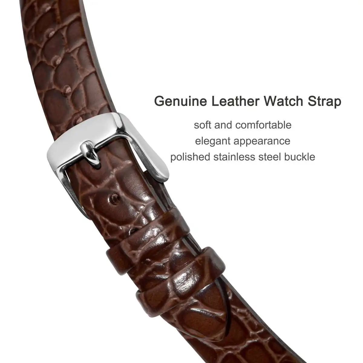 BISONSTRAP New Women Genuine Leather Watch Straps 8mm 10mm 12mm 14mm 16mm 18mm 19mm 20mm Replacement Band Bracelet Lady Watchban