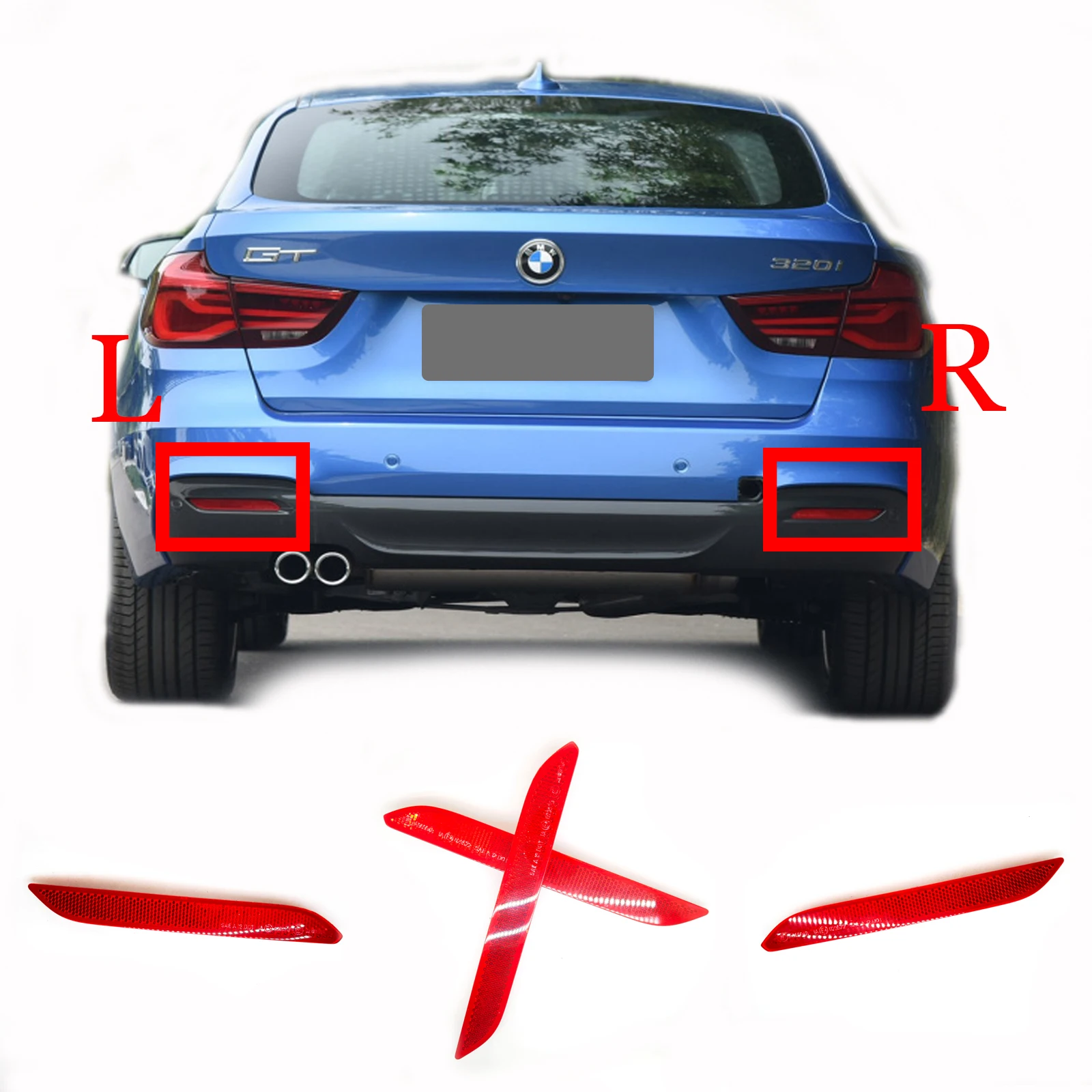 

Rear Reflector Fit 13-20 L&R BMW GT 3 series M-sport GT3 F34 318d 320d 320i 325d 328i 330d 335i Side 63147848120 63147848121
