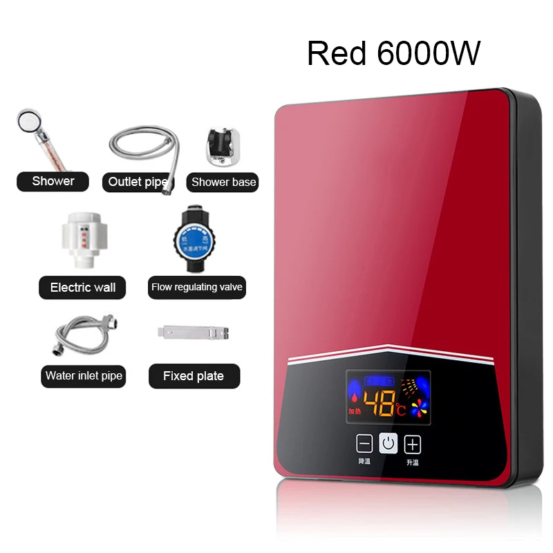 Remote Control 6000W Instant Electric Thermostat Hot Water Heater Smart  Touch Fast Heating Faucet Tap Tankless Bathroom Shower - AliExpress