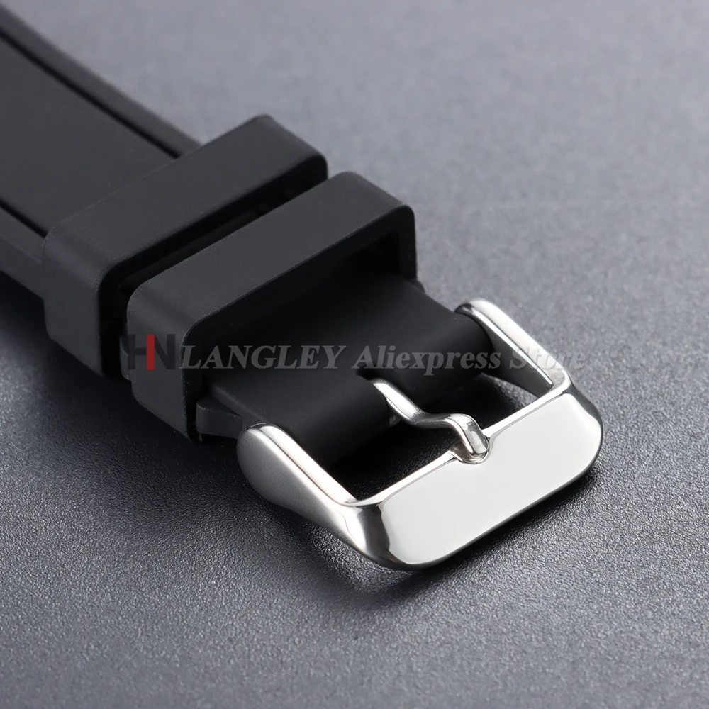 Universal Soft Silicone Quick Release Watch Strap - Black Rubber Replacement Bracelet