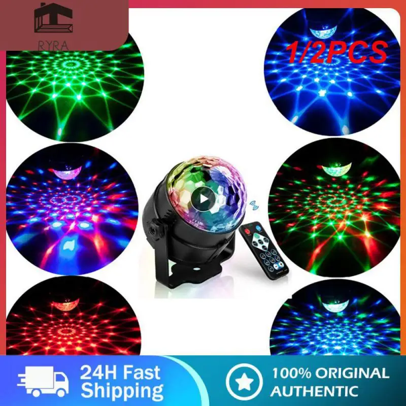 

1/2PCS Sound Activated Rotating Disco Light Colorful LED Stage Light 3W RGB Laser Projector Lamp DJ Party Light for Home KTV Bar