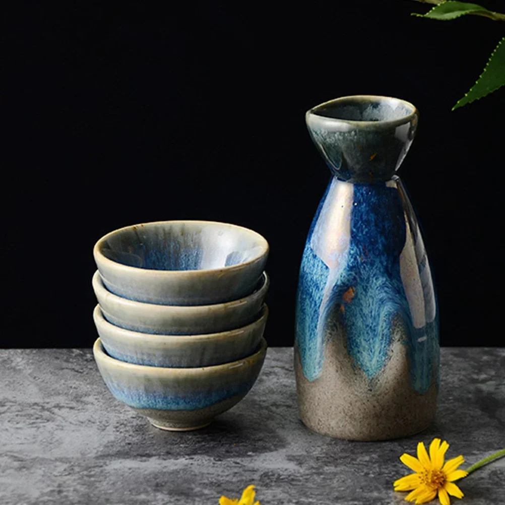Sake Set Japanese Ceramic Cups Bottle Saki Pot Decanter Wine Sets Coldholders Warmer