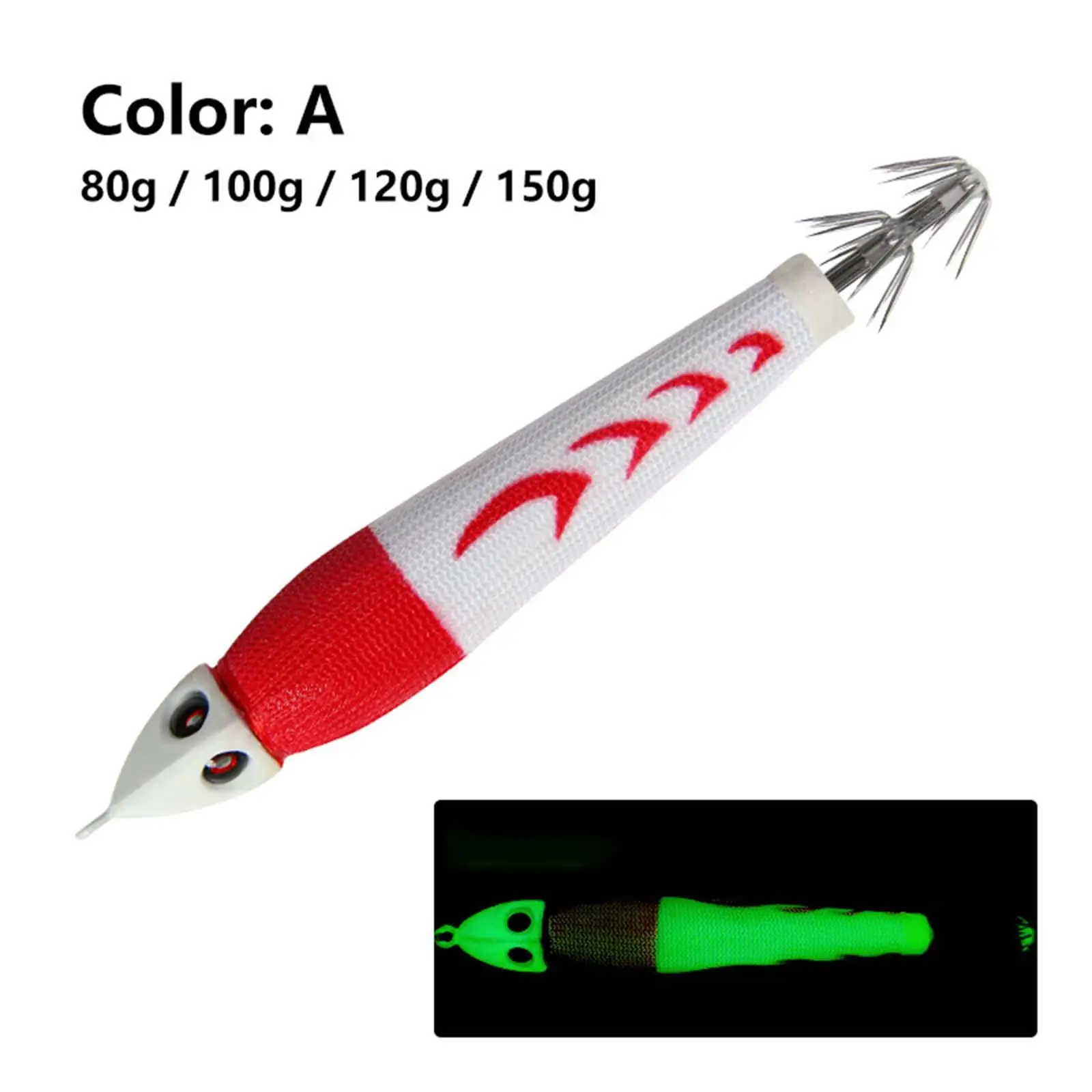 

Светящийся крючок для кальмара, устойчивый к разрыву рыболовные аксессуары, портативный крючок для кальмара для морской рыбалки, лодки, рыболовный крючок для кальмара