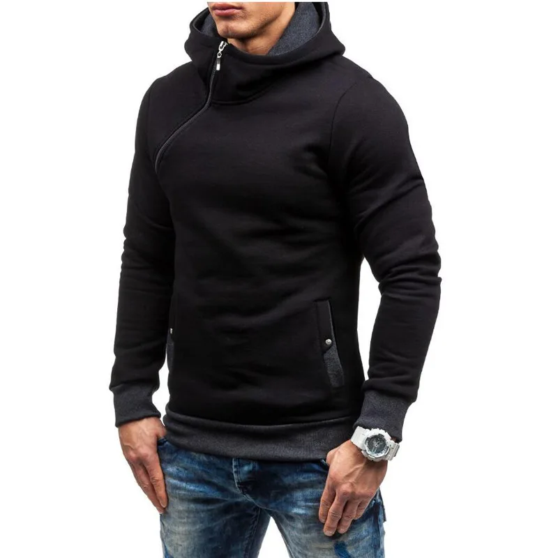 

New Men's Autumn/Winter Hoodie Pullover Oblique Zipper Hoodie Men Sweatshirts Long Sleeve Hoodies for Men Designer Clothes Men