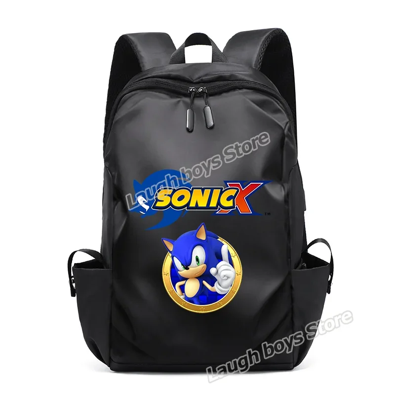 Mochila Sonics con figura de juego, bolsa de senderismo de moda, para exteriores, acampada, para estudiantes universitarios, mochilas escolares, kit de artículos de tocador unisex para viajes cortos