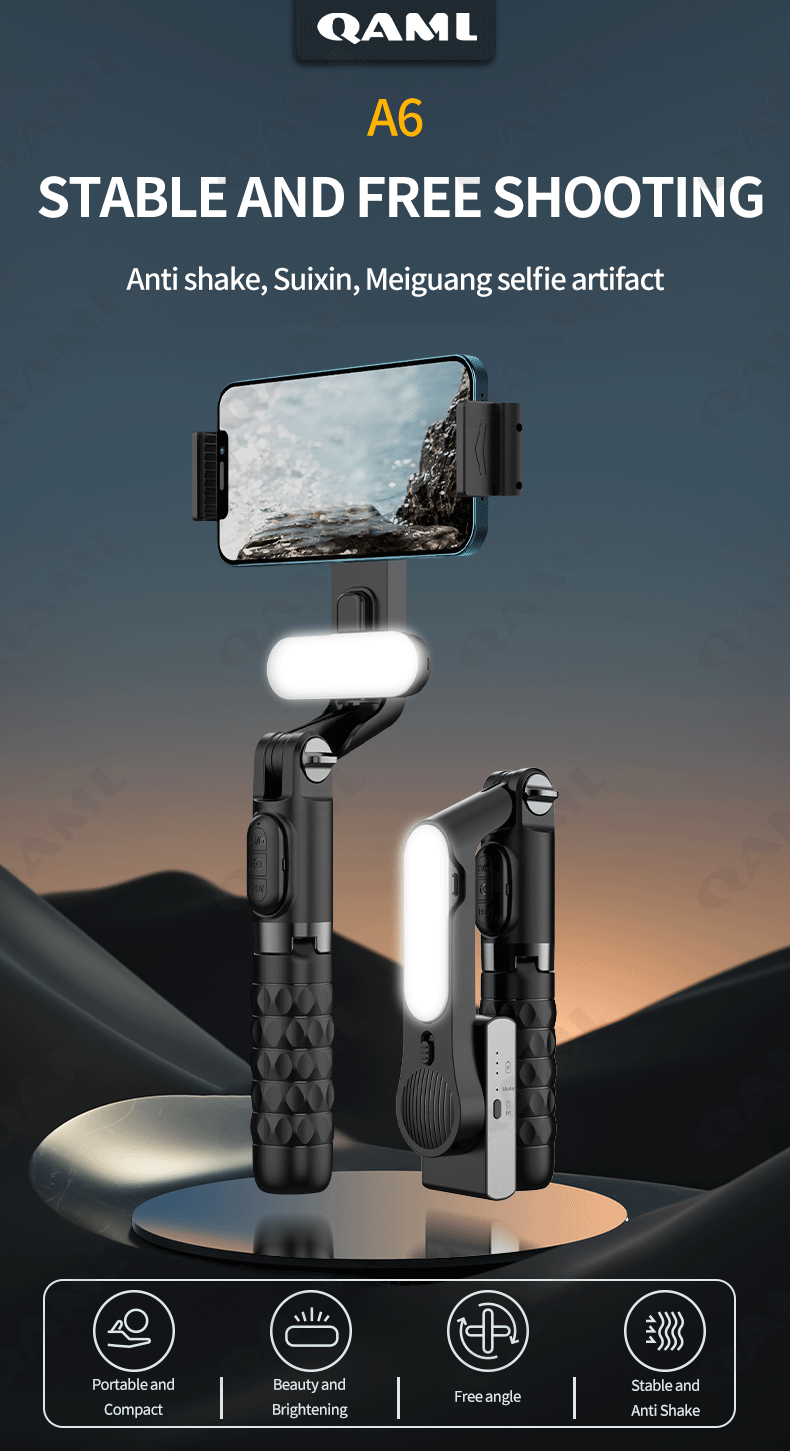 Description Picture 2 of itemHandheld Gimbal Stabilizer for Smartphone 1-Axis with Selfie Stick Tripod Stand Wireless Bluetooth Remote for iPhone Android