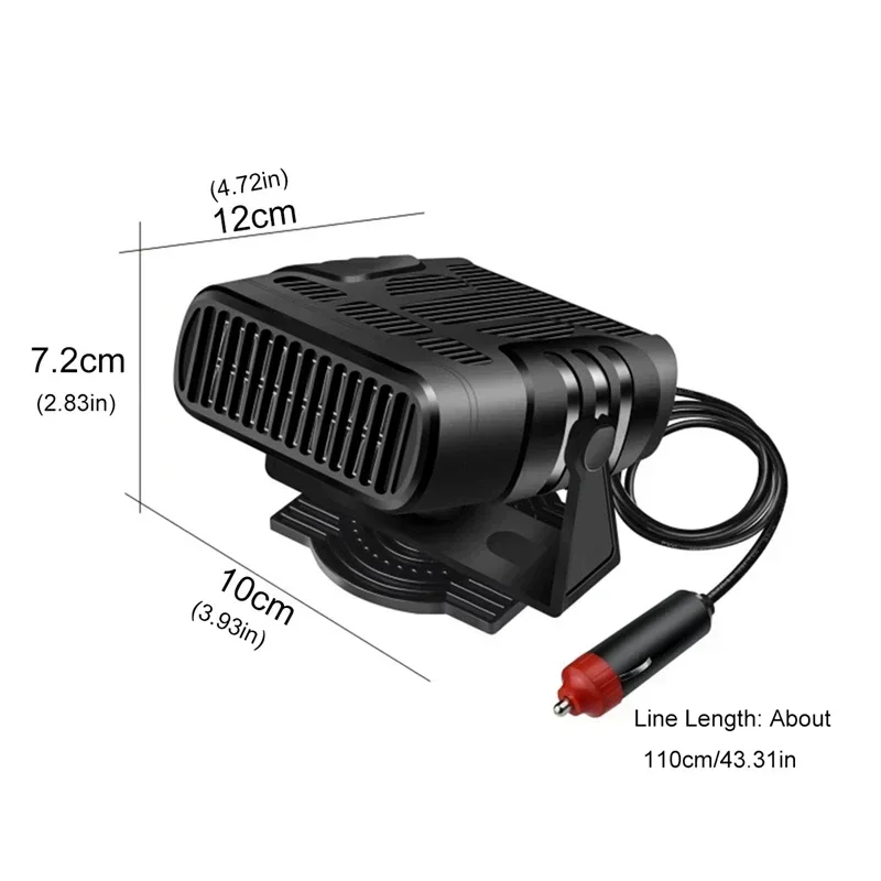 12V/24V 200W 4 in 1 Fan Electric Coog Heating Auto Windshield Defroster Deing Demister Car Anti-Fog Heater_voghion.com