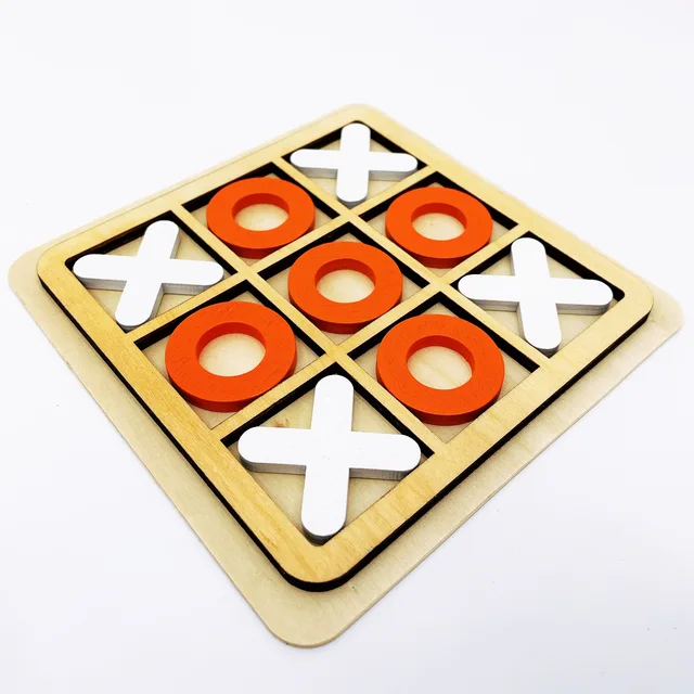 Solid Wooden Tic Tac Toe Board Game - Perfect for Family Fun and Backyard Entertainment! 4